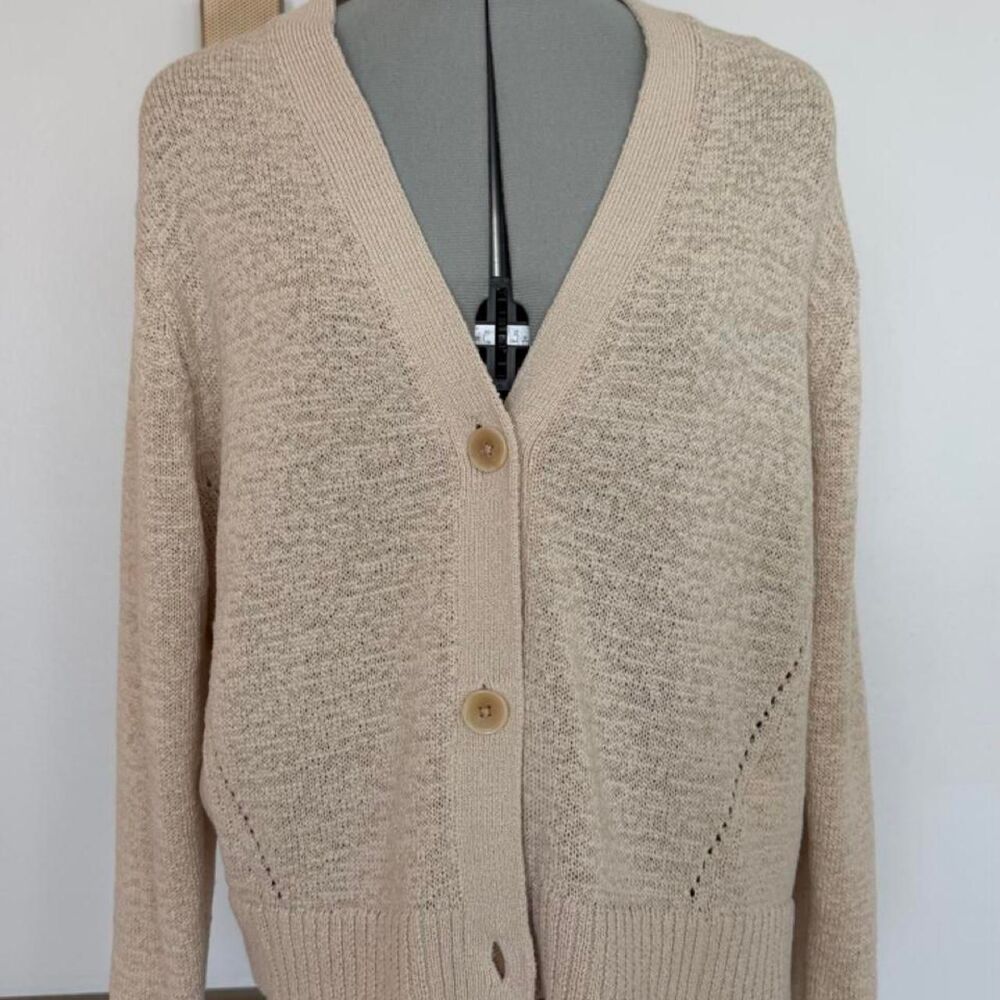 Banana-republic Women's Cream and Tan Cardigan
